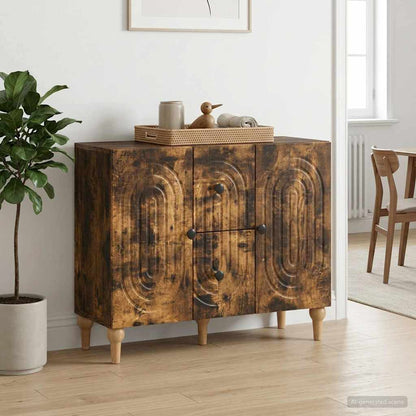 Televizní Skříň Kouřový Dub 89 X 34,5 X 60 Cm Kompozitní Dřevo