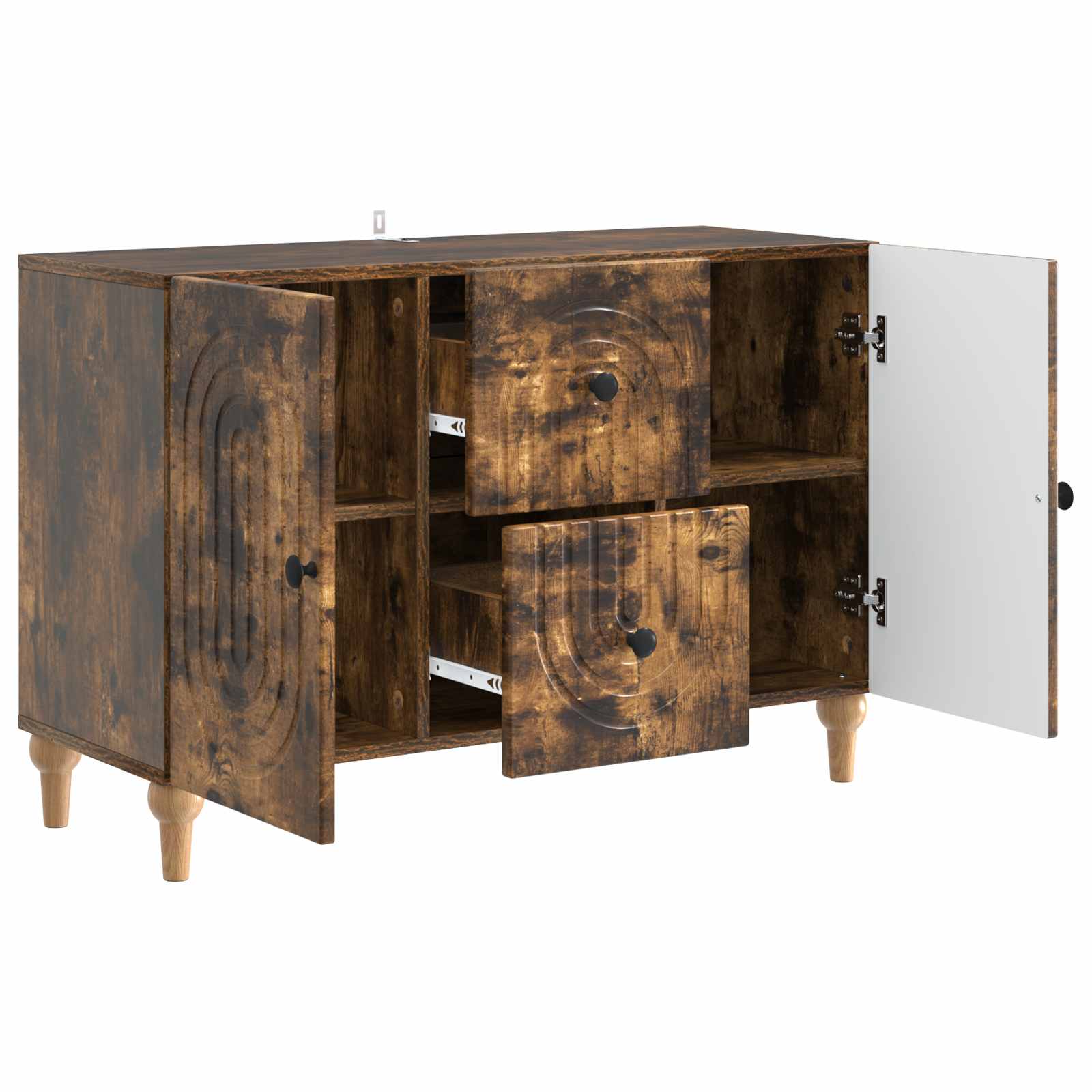 Televizní Skříň Kouřový Dub 89 X 34,5 X 60 Cm Kompozitní Dřevo