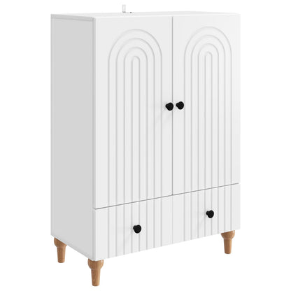 Servírovací Skříň Bílá 66 X 34,5 X 95 Cm Kompozitní Dřevo