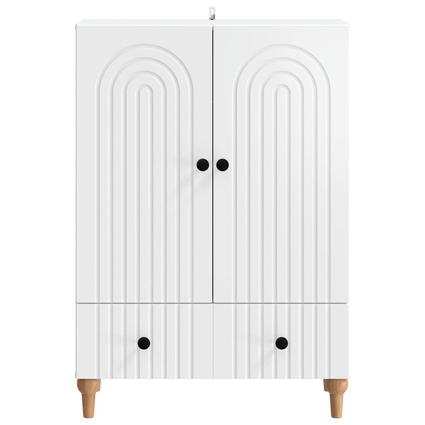 Servírovací Skříň Bílá 66 X 34,5 X 95 Cm Kompozitní Dřevo