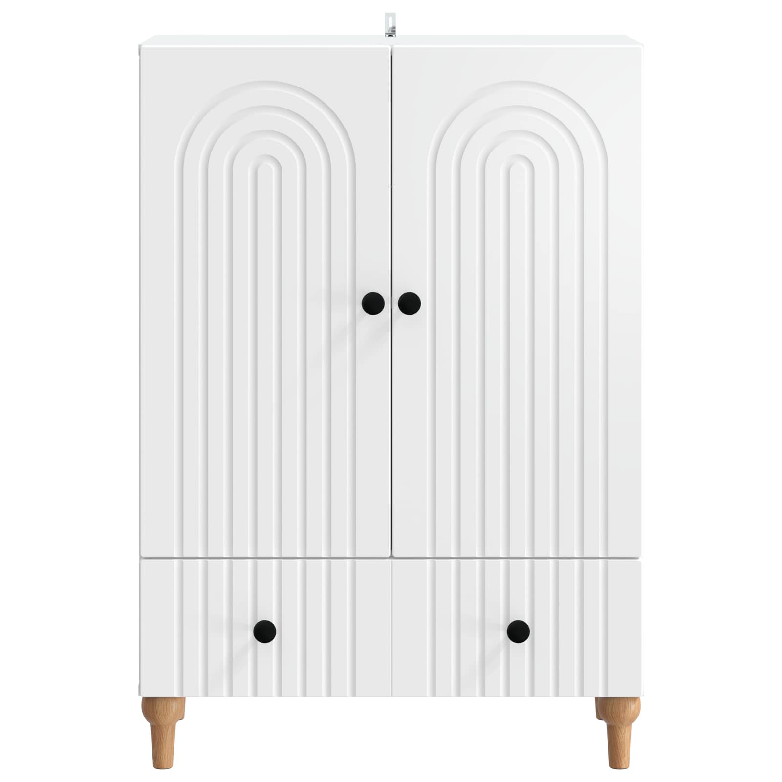 Servírovací Skříň Bílá 66 X 34,5 X 95 Cm Kompozitní Dřevo