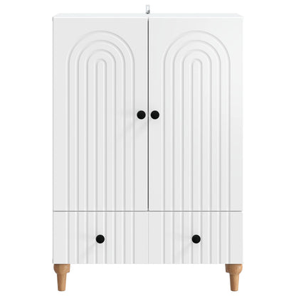 Servírovací Skříň Bílá 66 X 34,5 X 95 Cm Kompozitní Dřevo
