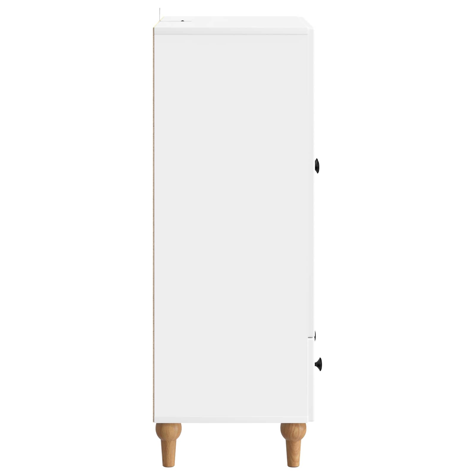Servírovací Skříň Bílá 66 X 34,5 X 95 Cm Kompozitní Dřevo