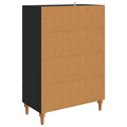 Servírovací Skříň Černá 66 X 34,5 X 95 Cm Kompozitní Dřevo