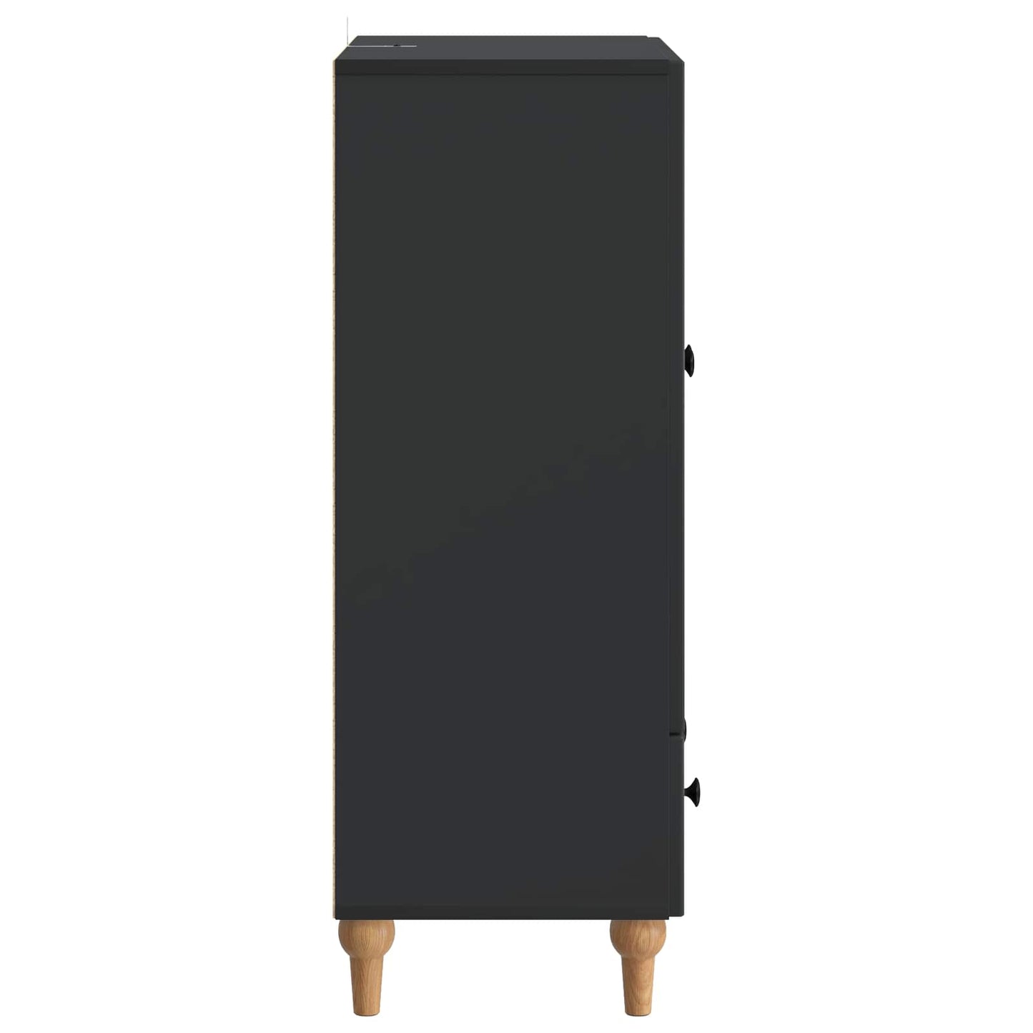 Servírovací Skříň Černá 66 X 34,5 X 95 Cm Kompozitní Dřevo