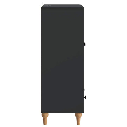 Servírovací Skříň Černá 66 X 34,5 X 95 Cm Kompozitní Dřevo
