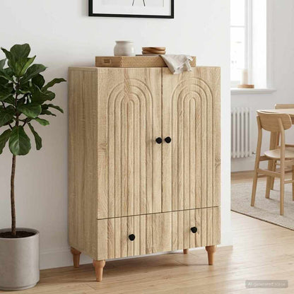 Servírovací Skříň Dub Sonoma 66 X 34,5 X 95 Cm Kompozitní Dřevo
