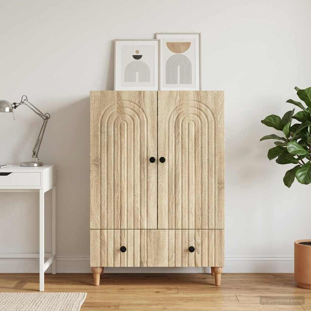 Servírovací Skříň Dub Sonoma 66 X 34,5 X 95 Cm Kompozitní Dřevo