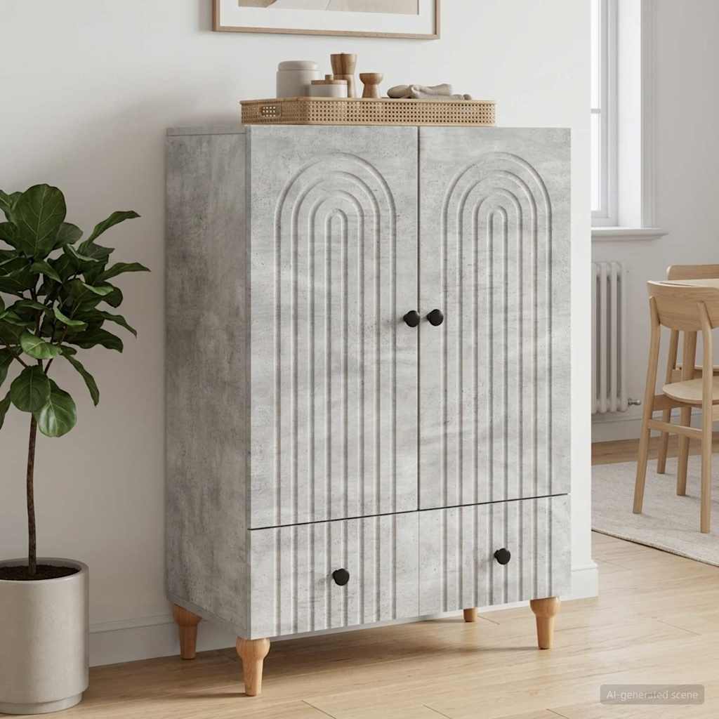 Servírovací Skříň Se Zásuvkou Betonově Šedá 66 X 34,5 X 95 Cm