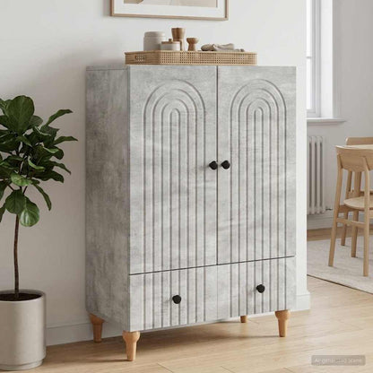 Servírovací Skříň Se Zásuvkou Betonově Šedá 66 X 34,5 X 95 Cm