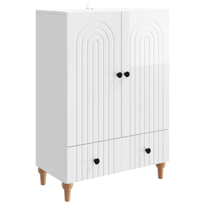 Servírovací Skříň Bílá S Vysokým Leskem 66 X 34,5 X 95 Cm