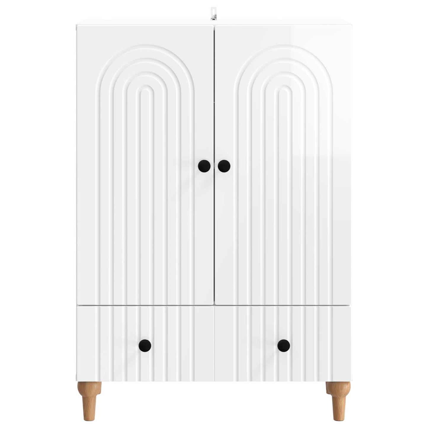 Servírovací Skříň Bílá S Vysokým Leskem 66 X 34,5 X 95 Cm