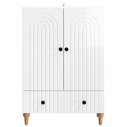 Servírovací Skříň Bílá S Vysokým Leskem 66 X 34,5 X 95 Cm
