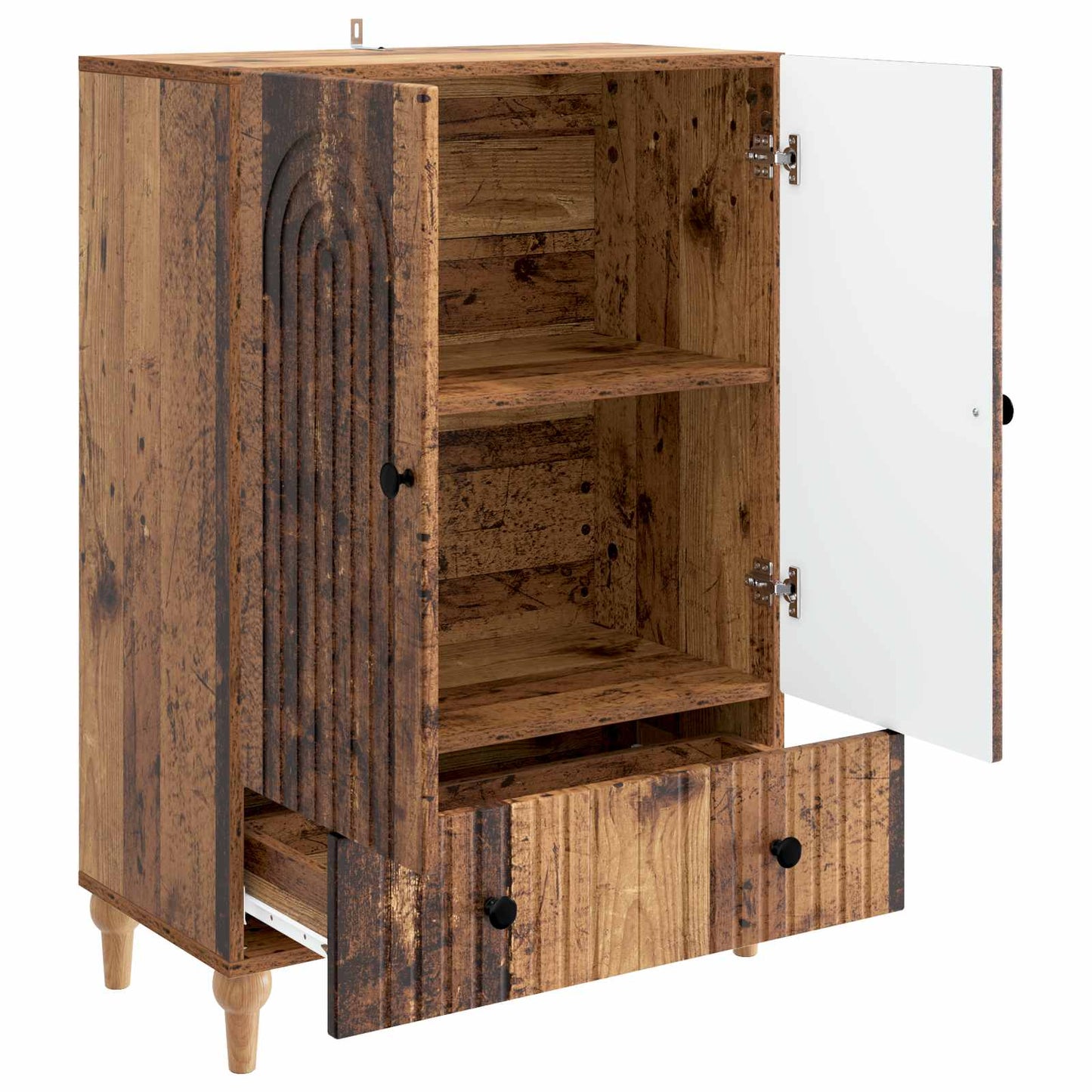 Servírovací Skříň Se Zásuvkou Staré Dřevo 66 X 34,5 X 95 Cm