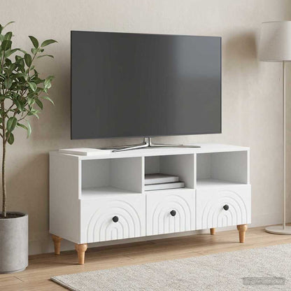 Televizní Skříň Bílý 102 X 34,5 X 50 Cm Dřevěný Materiál