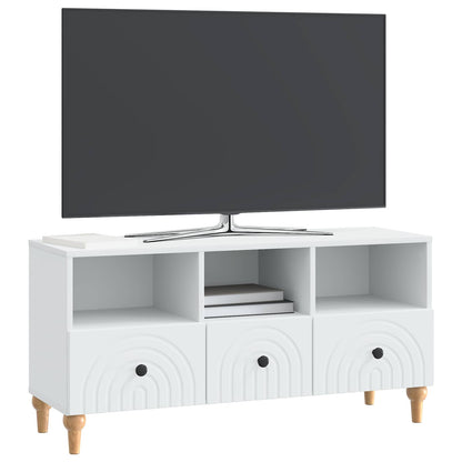 Televizní Skříň Bílý 102 X 34,5 X 50 Cm Dřevěný Materiál