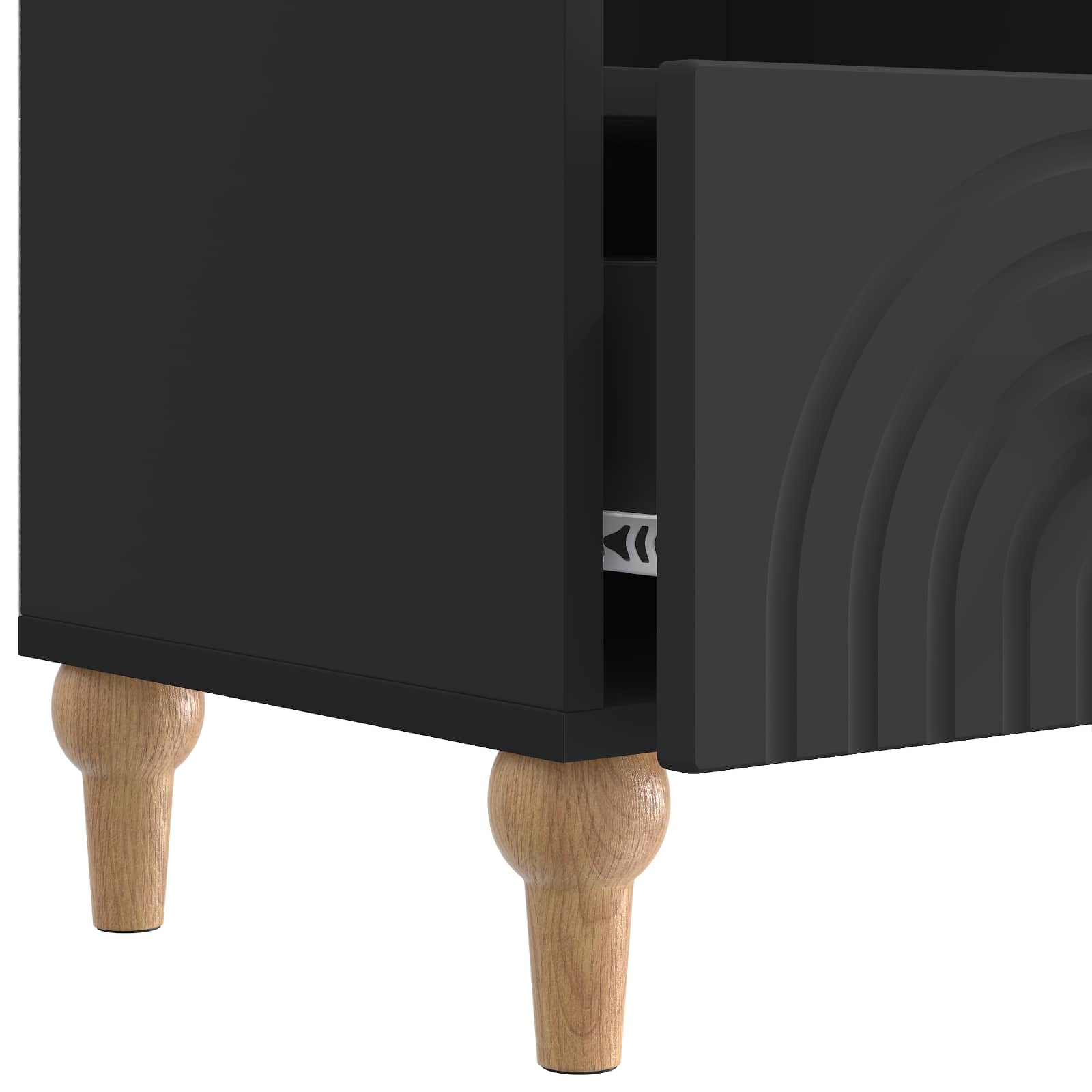 Televizní Skříň Černý 102 X 34,5 X 50 Cm Dřevěný Materiál