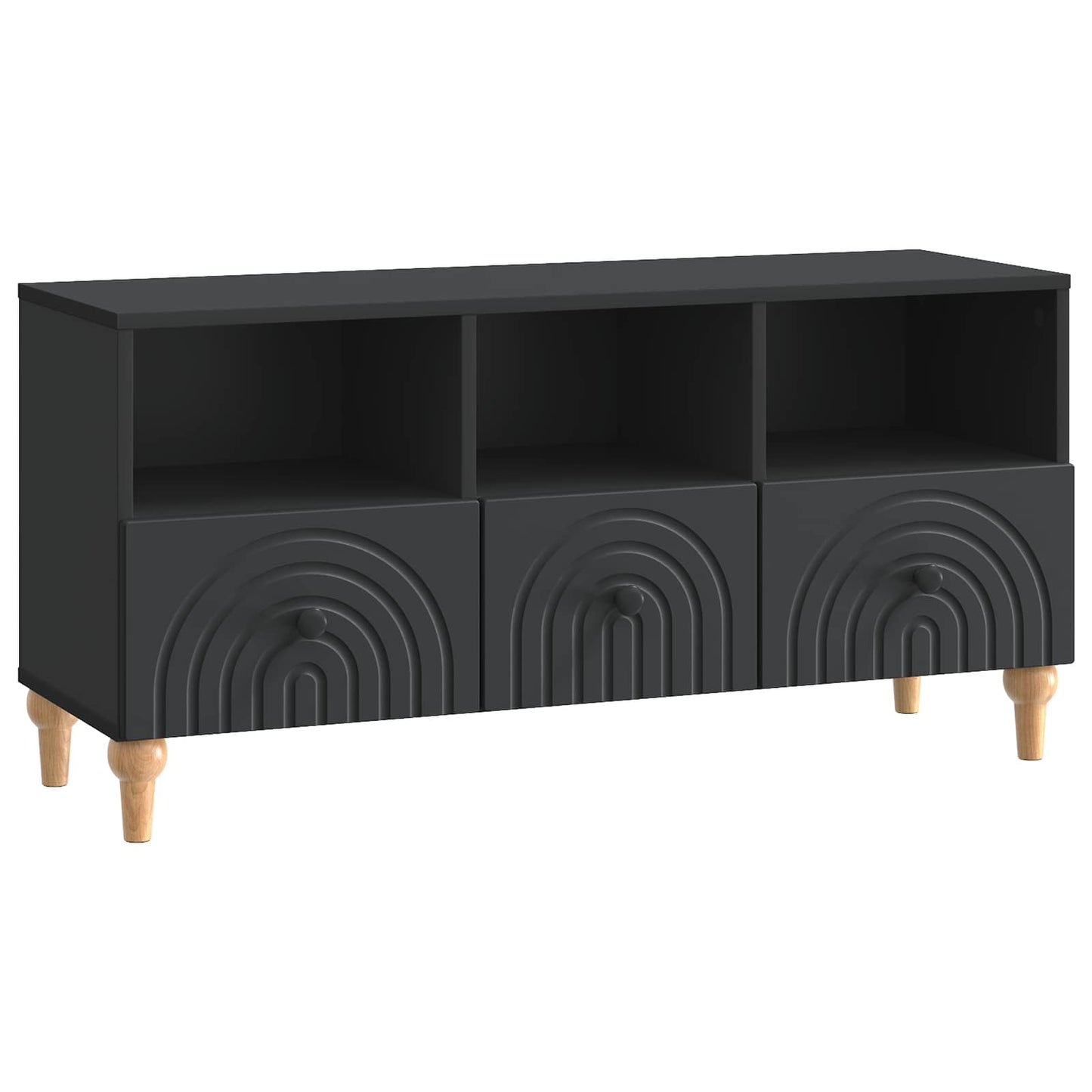 Televizní Skříň Černý 102 X 34,5 X 50 Cm Dřevěný Materiál