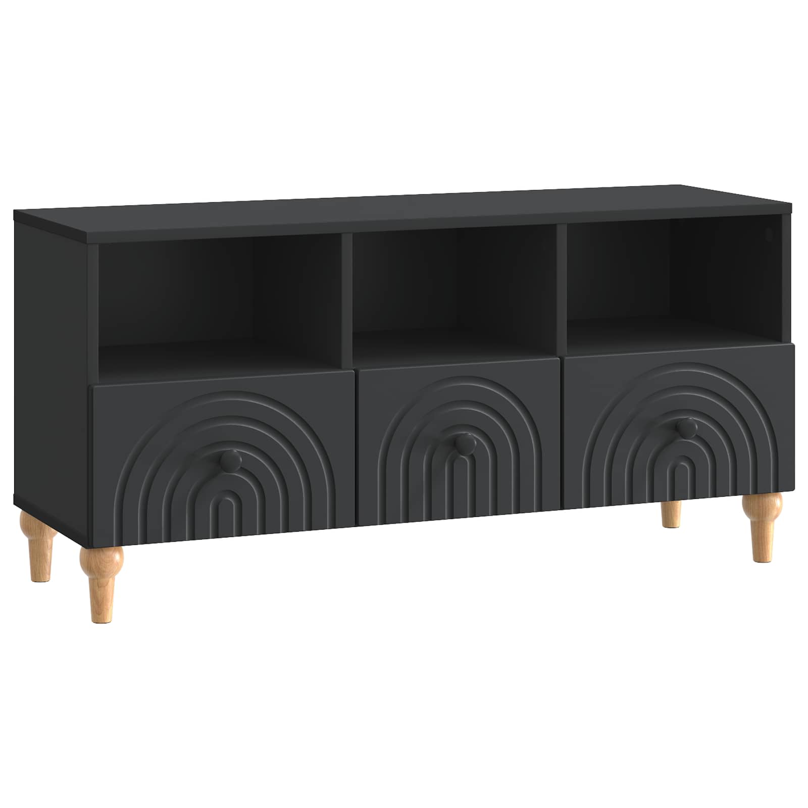 Televizní Skříň Černý 102 X 34,5 X 50 Cm Dřevěný Materiál