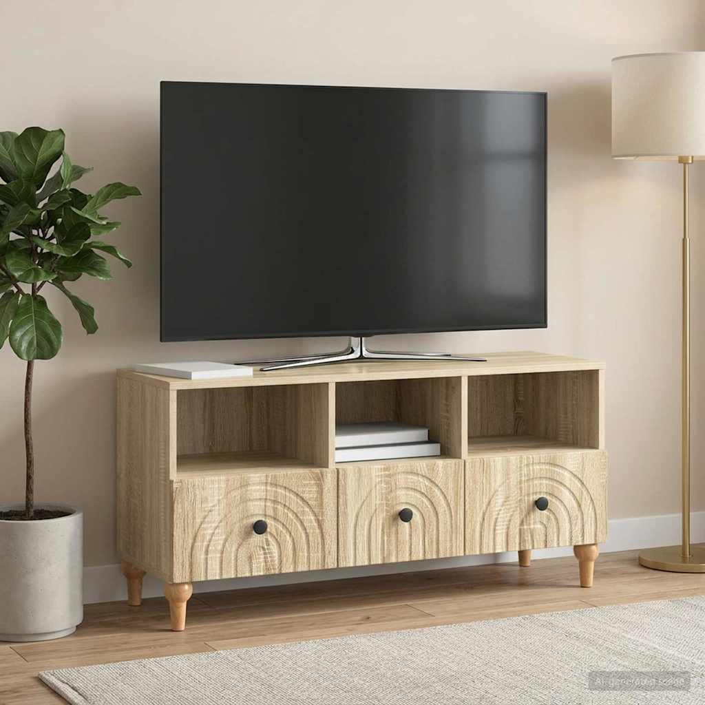 Televizní Skříň Sonoma Dub 102 X 34,5 X 50 Cm Dřevěný Materiál