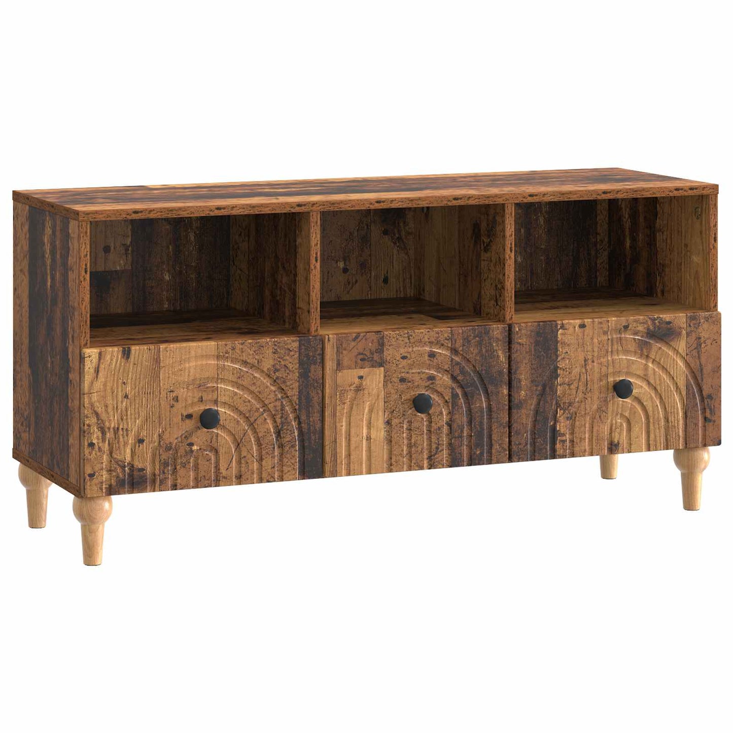 Televizní Skříň Staré Dřevo 102 X 34,5 X 50 Cm Dřevěný Materiál