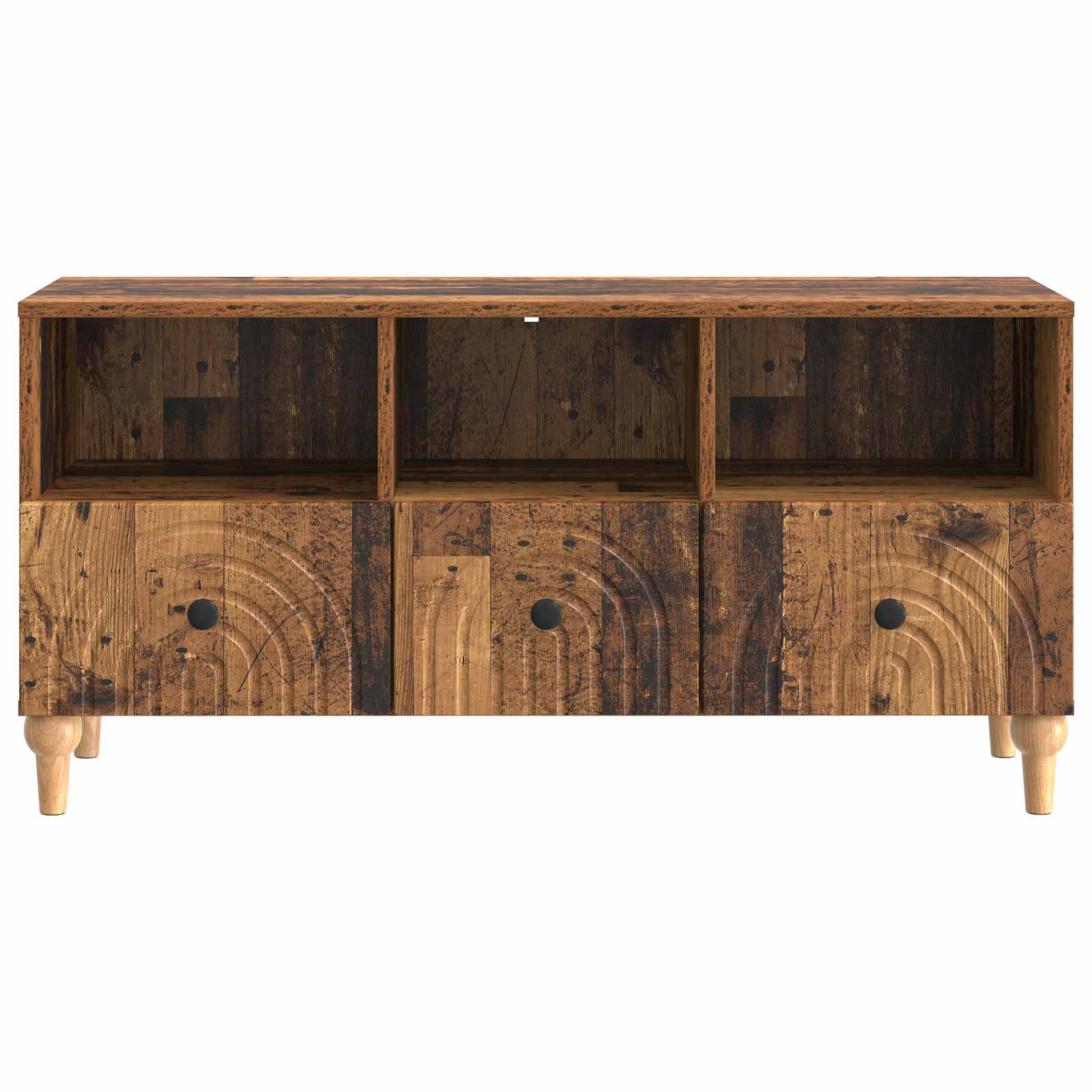 Televizní Skříň Staré Dřevo 102 X 34,5 X 50 Cm Dřevěný Materiál