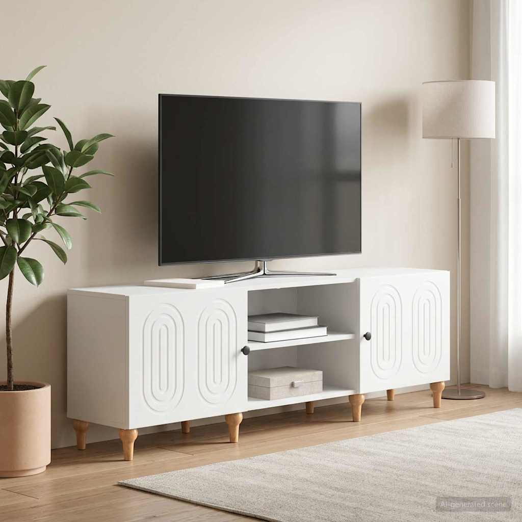 Televizní Skříň Bílá 150 X 31 X 50 Cm Kompozitní Dřevo