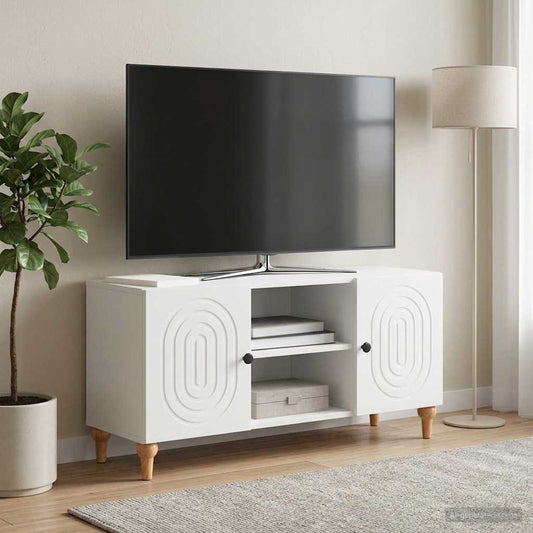 Televizní Skříň Bílá 102 X 34,5 X 50 Cm Kompozitní Dřevo