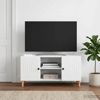 Televizní Skříň Bílá 102 X 34,5 X 50 Cm Kompozitní Dřevo