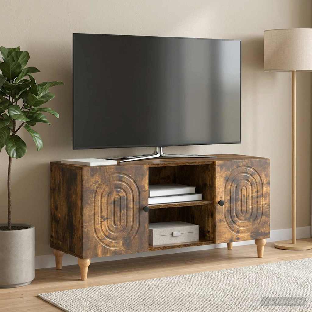 Televizní Skříň Kouřový Dub 102 X 34,5 X 50 Cm Kompozitní Dřevo