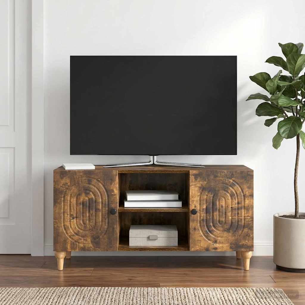 Televizní Skříň Kouřový Dub 102 X 34,5 X 50 Cm Kompozitní Dřevo