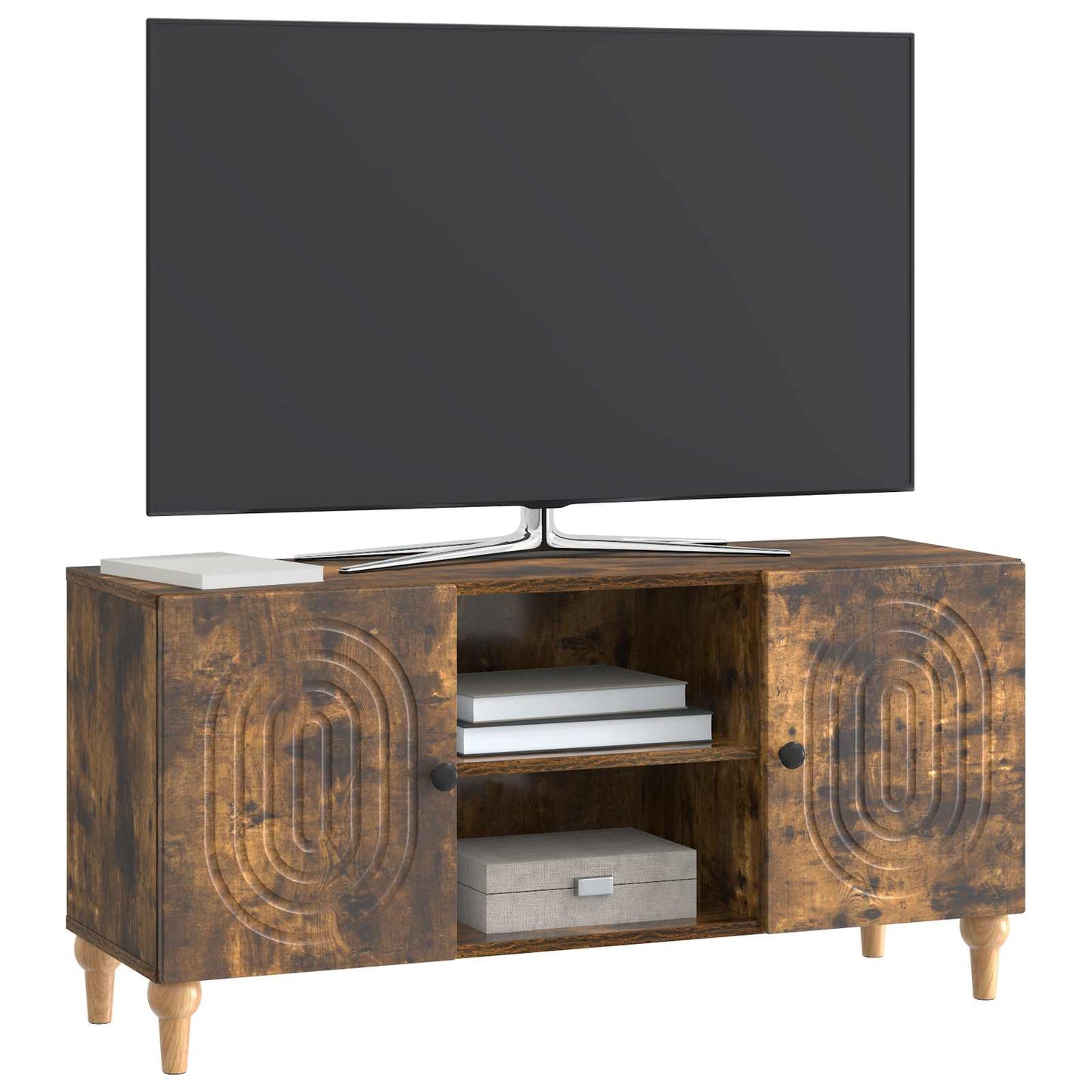 Televizní Skříň Kouřový Dub 102 X 34,5 X 50 Cm Kompozitní Dřevo