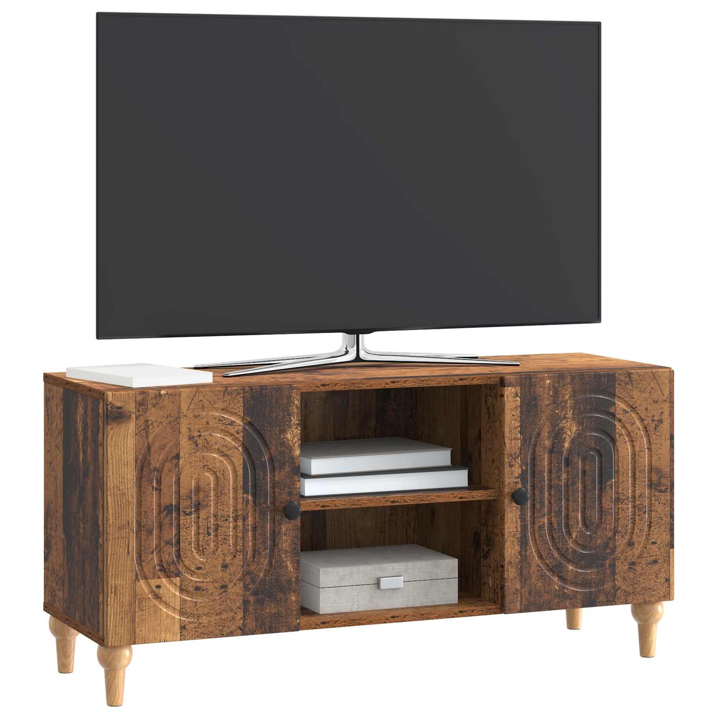 Televizní Skříň Staré Dřevo 102 X 34,5 X 50 Cm Kompozitní Dřevo