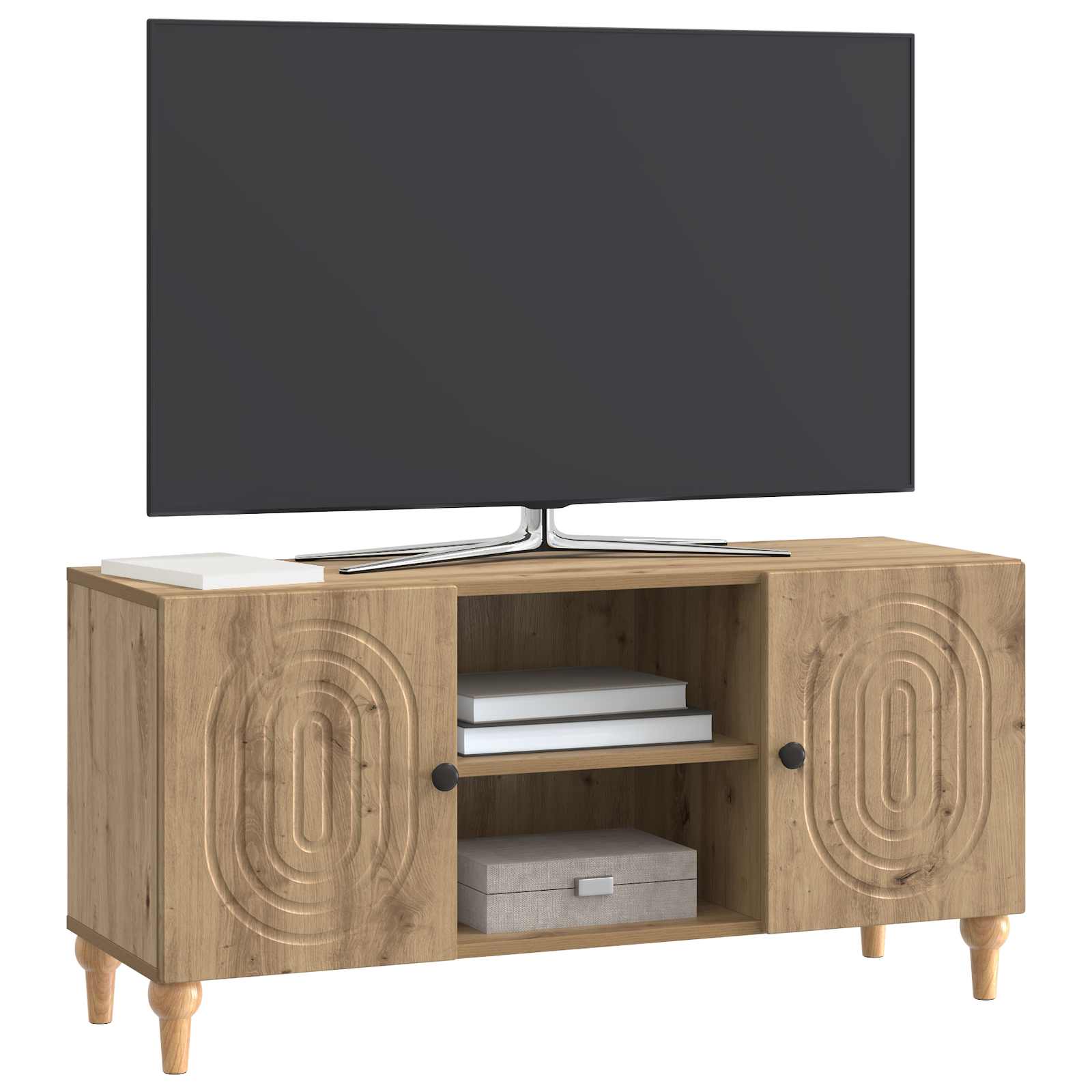 Televizní Skříň 102 X 34,5 X 50 Cm Dub Artisan Kompozitní Dřevo