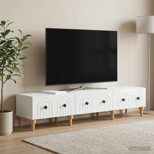 Televizní Skříň Bílá S Vysokým Leskem 147 X 34,5 X 30 Cm