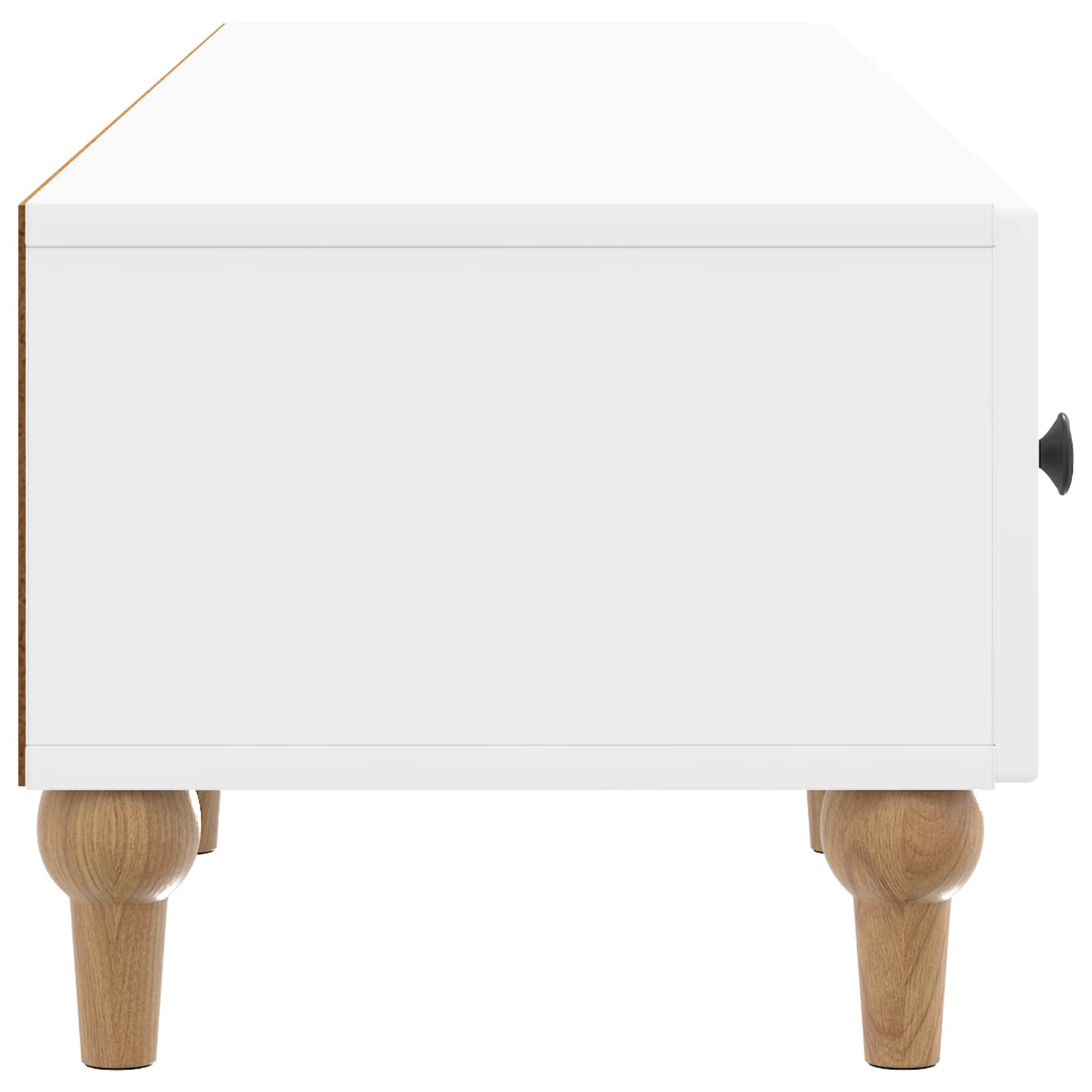 Televizní Skříň Bílá S Vysokým Leskem 147 X 34,5 X 30 Cm