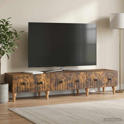 Televizní Skříň Kouřový Dub 147 X 34,5 X 30 Cm Kompozitní Dřevo