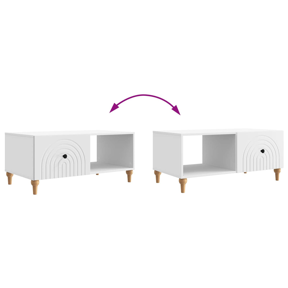 Konferenční Stolek Bílá 90 X 50 X 40 Cm Kompozitní Dřevo
