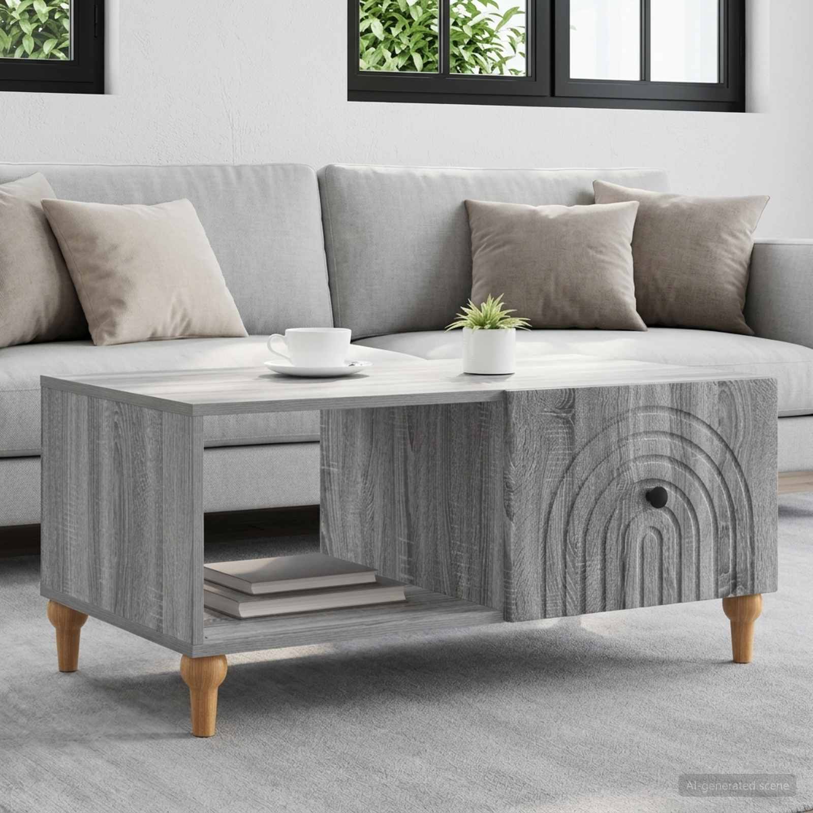 Konferenční Stolek Šedá Sonoma 90 X 50 X 40 Cm Kompozitní Dřevo