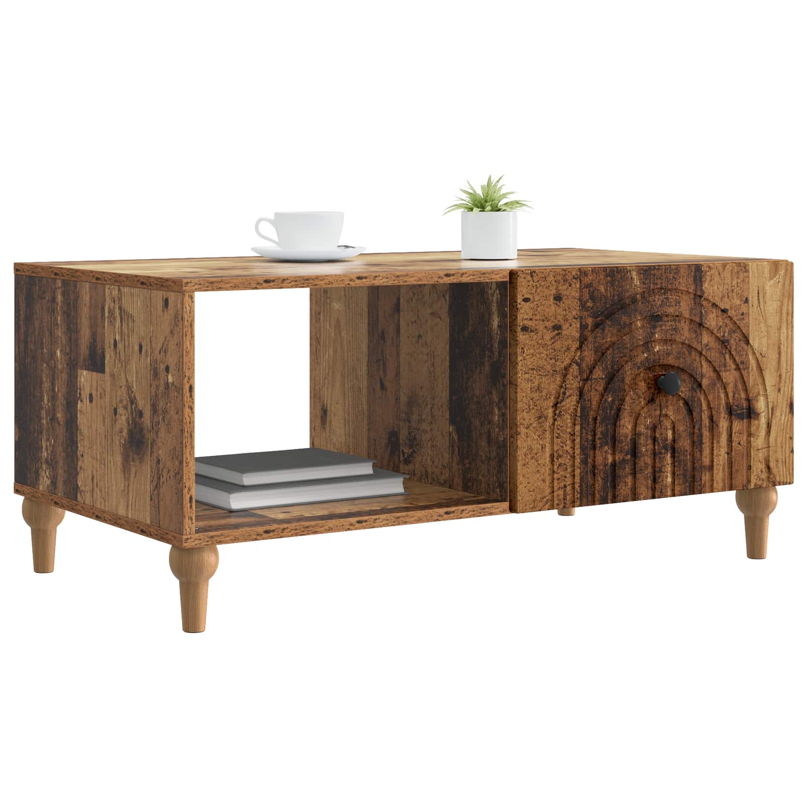 Konferenční Stolek Staré Dřevo 90 X 50 X 40 Cm Kompozitní Dřevo
