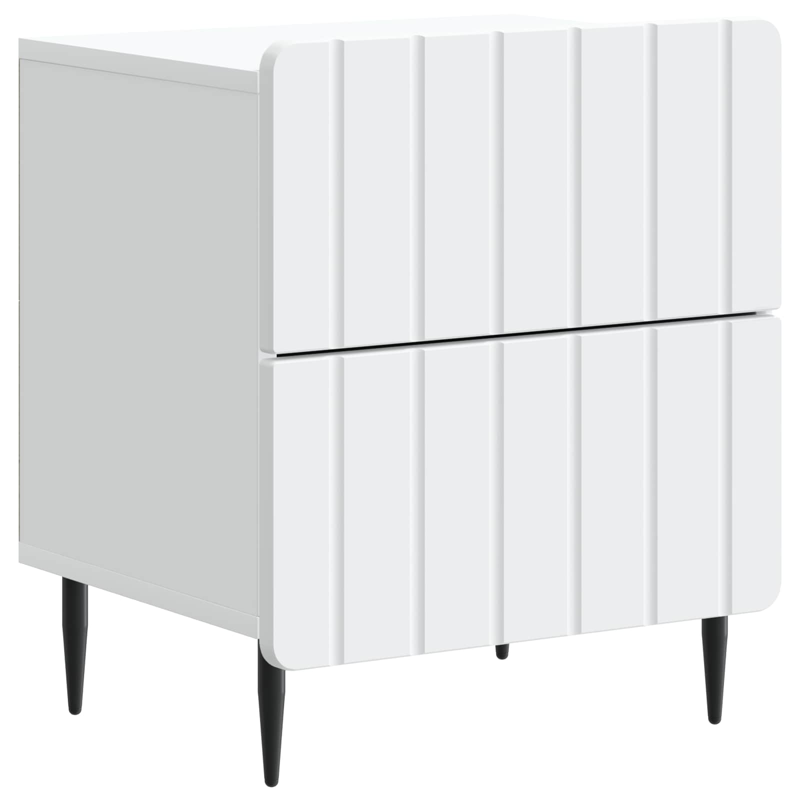 Noční Skříňka 2 Pcs Bílá 43 X 34,5 X 49,5 Cm Kompozitní Dřevo