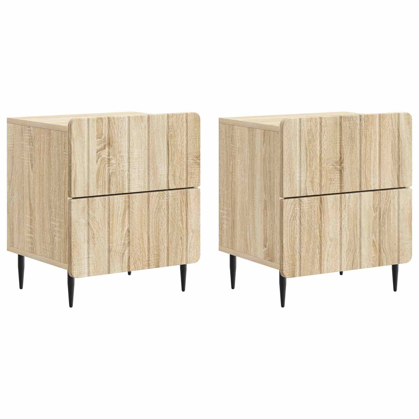 Noční Skříňka Se Zásuvkou 2 Pcs Dub Sonoma 43 X 34,5 X 49,5 Cm