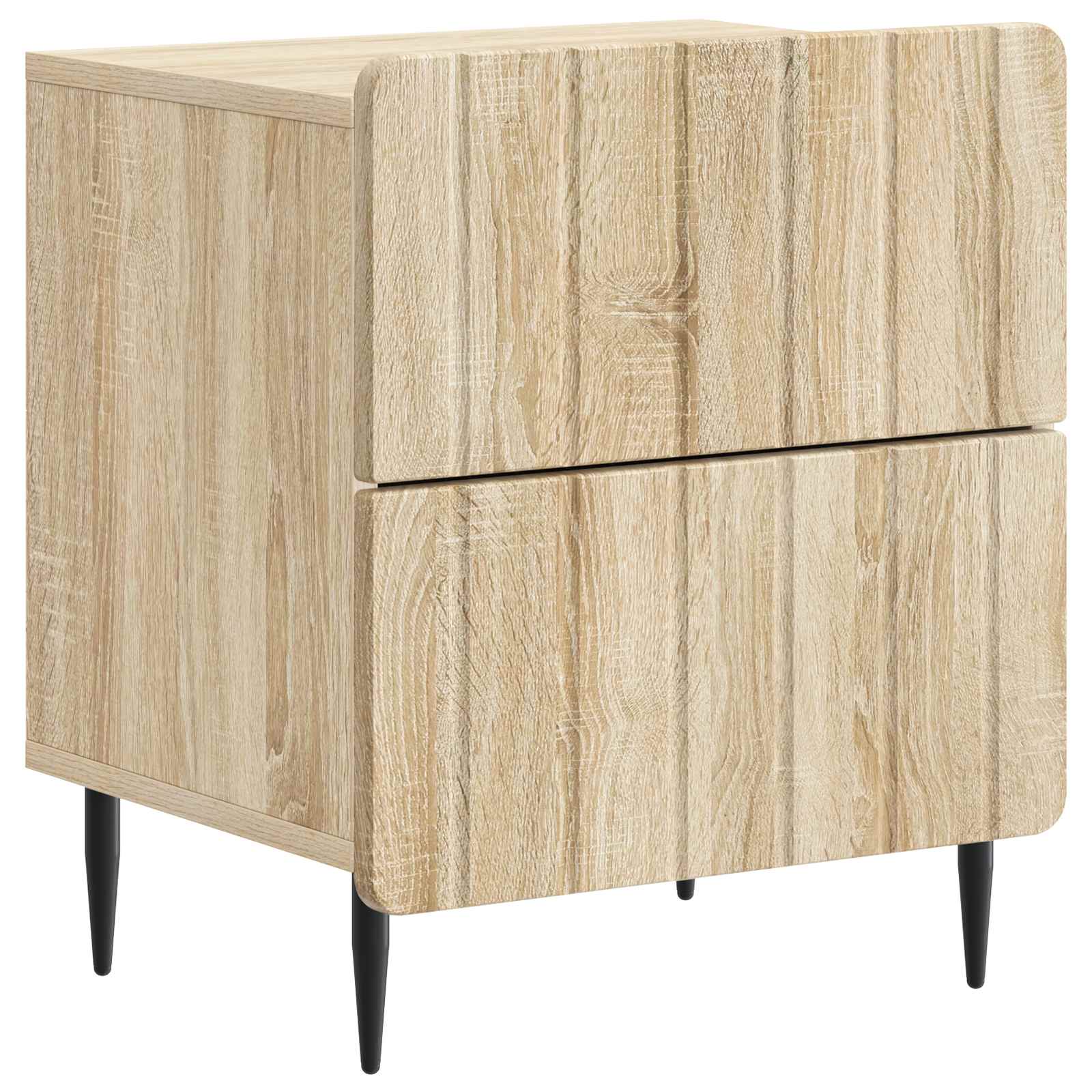 Noční Skříňka Se Zásuvkou 2 Pcs Dub Sonoma 43 X 34,5 X 49,5 Cm