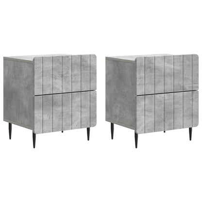 Noční Skříňka 2 Pcs Betonově Šedá 43 X 34,5 X 49,5 Cm