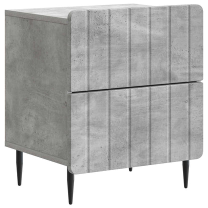 Noční Skříňka 2 Pcs Betonově Šedá 43 X 34,5 X 49,5 Cm