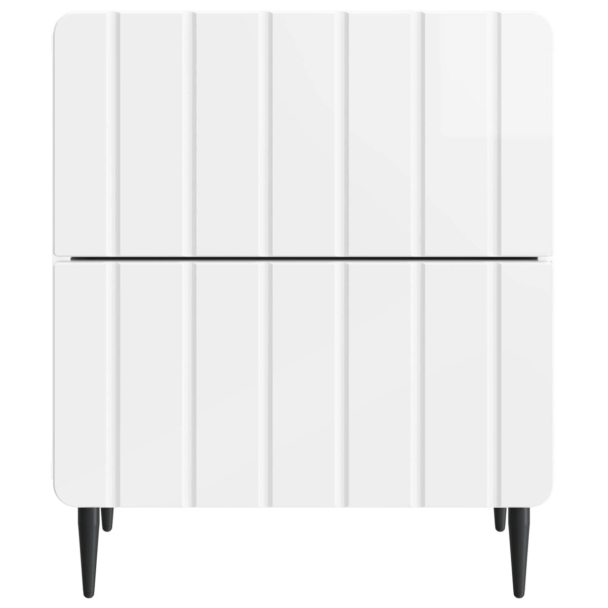 Noční Skříňka 2 Pcs Bílá S Vysokým Leskem 43 X 34,5 X 49,5 Cm