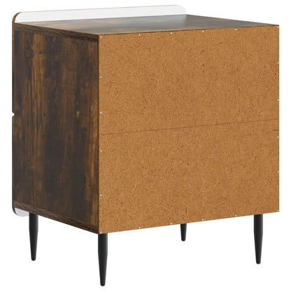 Noční Skříňka Se Zásuvkou 2 Pcs Kouřový Dub 43 X 34,5 X 49,5 Cm
