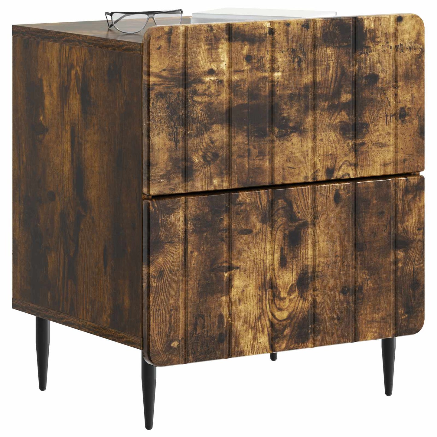Noční Skříňka Se Zásuvkou 2 Pcs Kouřový Dub 43 X 34,5 X 49,5 Cm