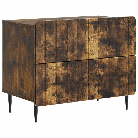 Noční Skříňka Kouřový Dub 62 X 34,5 X 49,5 Cm Kompozitní Dřevo