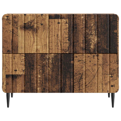 Noční Skříňka Staré Dřevo 62 X 34,5 X 49,5 Cm Kompozitní Dřevo